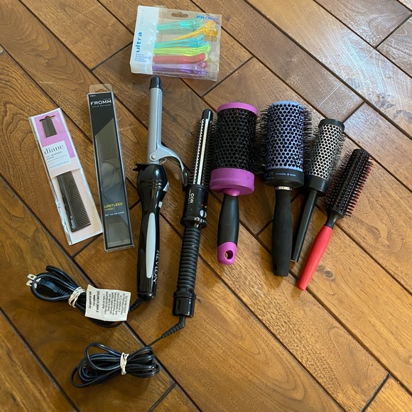 Bundle of 9 Hair Tools—Brushes,Curling Irons&Combs - Picture 1 of 14